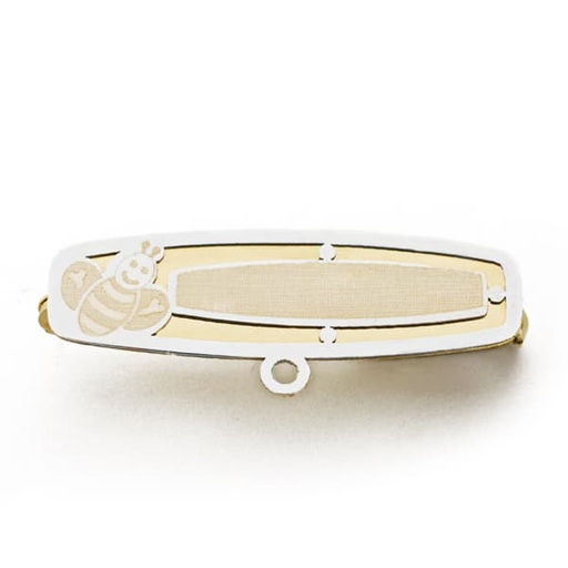 [P4674] 18K ALFILER BICOLOR ABEJA 28X7 MM