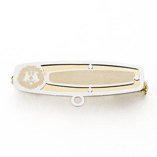 [P4703] 18K ALFILER BICOLOR LEON. 27X11 MM