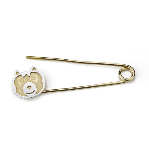 [P4710] 18K ALFILER BICOLOR PERRITO. 31X8 MM