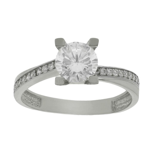 [S769] SORTIJA ORO BLANCO 18KL CIRCONITAS