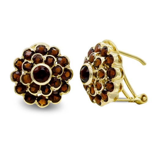 [P7066-1] 18K PENDIENTES ORO AMARILLO CHATON Y CIRCONITAS