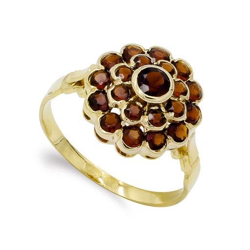 [P7066-2] 18K SORTIJA ORO AMARILLO CHATON Y 20 CIRCONITAS