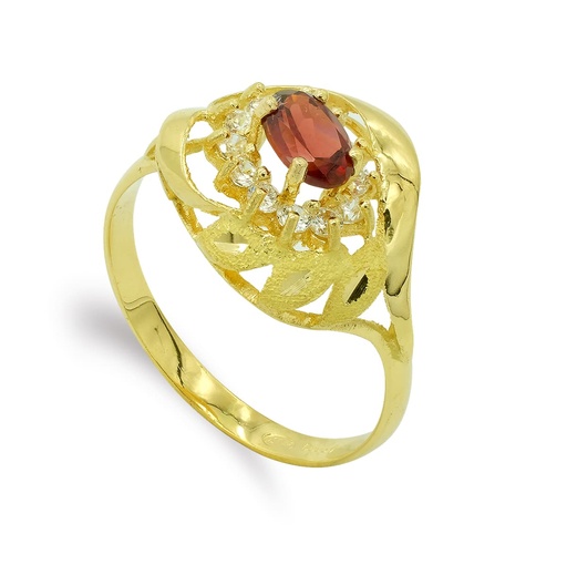[P7211-2] 18K SORTIJA ORO AMARILLO Y PIEDRA