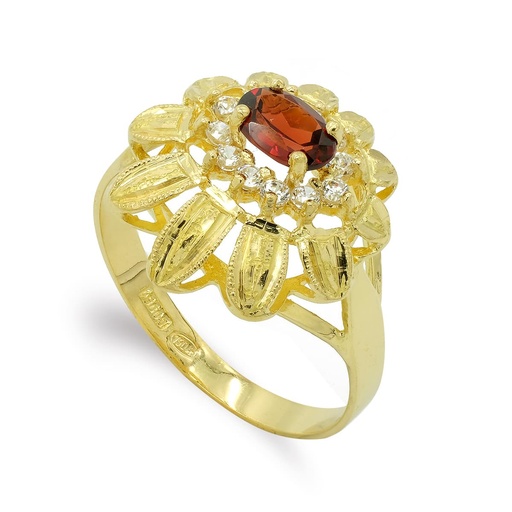 [P7411-2] 18K SORTIJA ORO AMARILLO PIEDRA Y CIRCONITAS