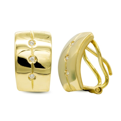 [P7429-1] 18K PENDIENTES ORO AMARILLO CON CIRCONITAS