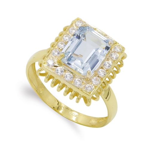 [P7469-2] 18K SORTIJA ORO AMARILLO PIEDRA Y CIRCONITAS
