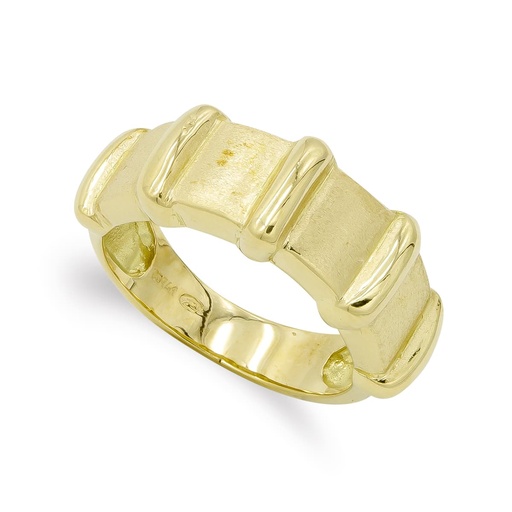 [P7482-2] 18K SORTIJA ORO AMARILLO MATE Y BRILLO