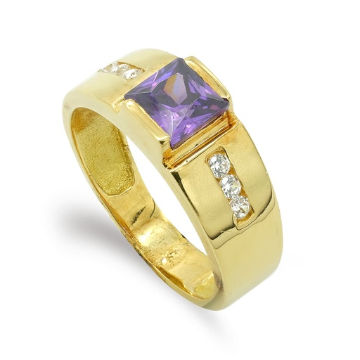 [P7499-2] 18K SORTIJA ORO AMARILLO CON PIEDRAS