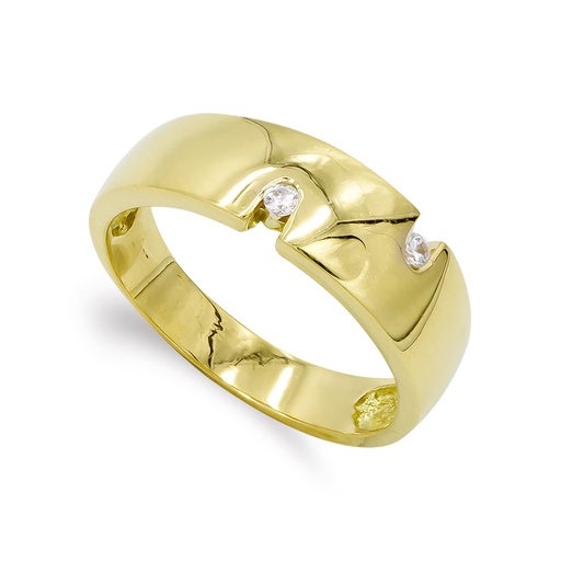 [P7501-2] 18K SORTIJA ORO AMARILLO CON CIRCONITAS