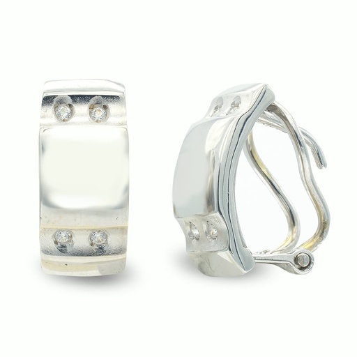 [P7527-1] 18K PENDIENTES ORO BLANCO CON CIRCONITAS 15X7 MM