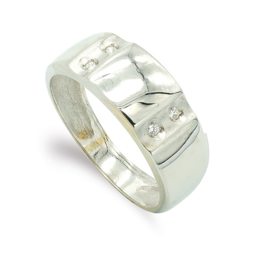 [P7527-2] 18K SORTIJA ORO BLANCO CON CIRCONITAS