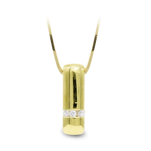 [P7569-3] 18K GARGANTILLA ORO AMARILLO Y CIRCONITAS. CADENA COLA DE RATONJ.3C.