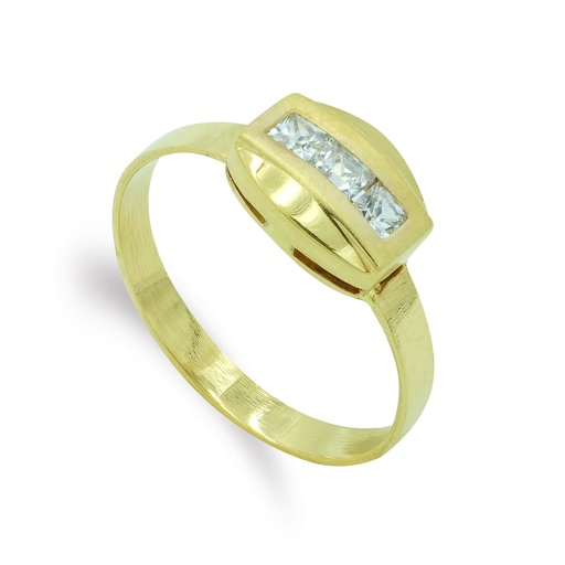 [P7598-2] 18K SORTIJA ORO AMARILLO COMUNION CON CIRCONITAS