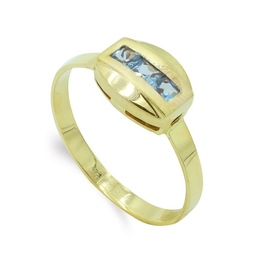[P7598-2AM] 18K SORTIJA ORO AMARILLO COMUNION CON CIRCONITAS