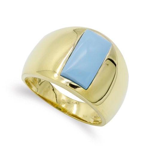 [P7631-2] 18K SORTIJA ORO AMARILLO TURQUESA FINA