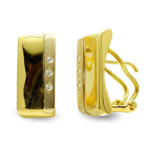 [P7640-1] 18K PENDIENTES ORO BICOLOR CIRCONITAS 17X7 MM