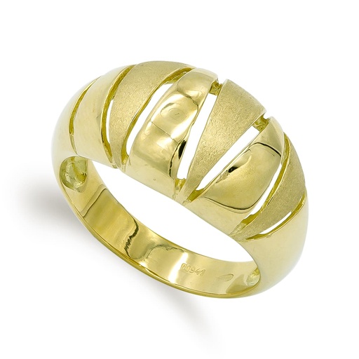 [P7647-2] 18K SORTIJA ORO AMARILLO MATE Y BRILLO