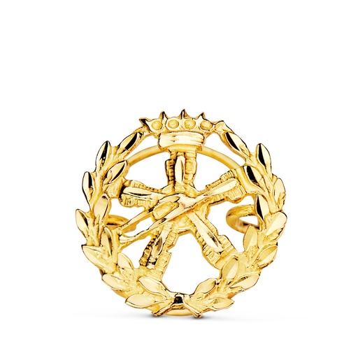 [P8580-AER] 18K INSIGNIA ORO AMARILLO INGENIERO AERONAUTICO. 15 X 15 MM