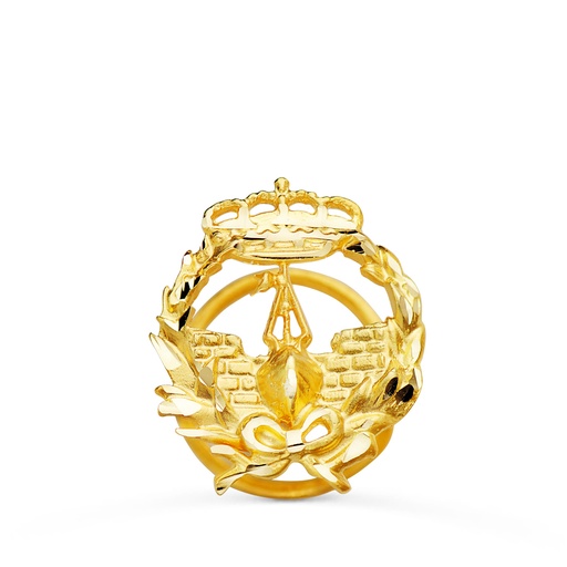 [P8580-INA] 18K INSIGNIA ORO AMARILLO INGENIERO NAVAL 17 X 14 MM