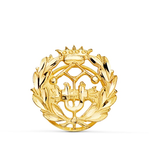 [P8580-IND] 18K INSIGNIA ORO AMARILLO INGENIERO INDUSTRIAL. 15 X 15 MM