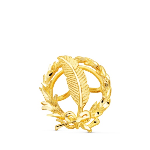 [P8580-PER] 18K INSIGNIA ORO AMARILLO PERIODISMO 17 X 14 MM
