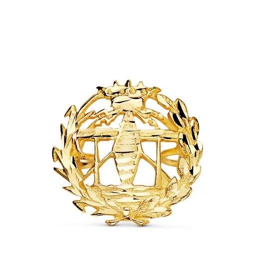 [P8580-TEL] 18K INSIGNIA ORO AMARILLO INGENIERO TELECOMUNICACION. 16 X 15 MM