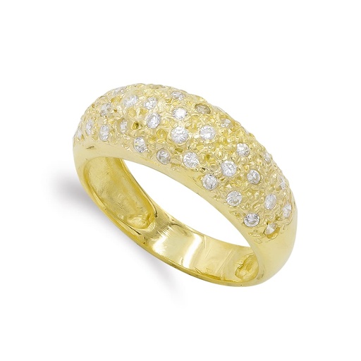 [P9244-OA] 18K SORTIJA ORO AMARILLO Y CIRCONITAS