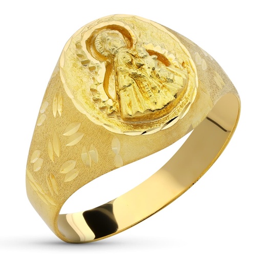 [P9392] 18K SELLO ORO AMARILLO VIRGEN DE LA ESTRELLA HUECO.