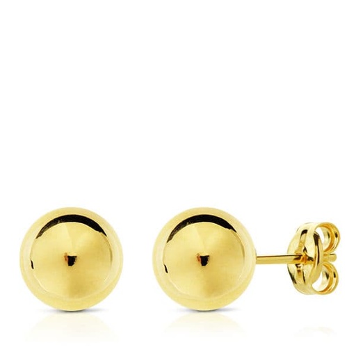 [P9K0622] 9K PENDIENTES BOLA LISA 8 MM 9K PRESION 