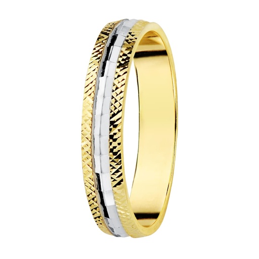 [P9K080121] 9K ALIANZA ORO BICOLOR TALLADA 3.5 MM