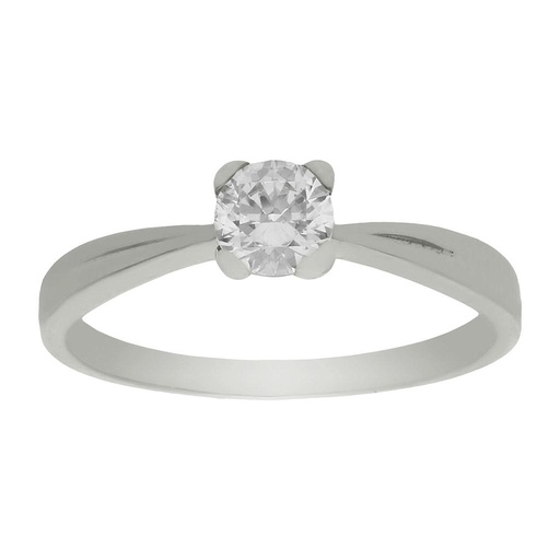 [S598] SORTIJA ORO BLANCO 18KL CIRCONITA