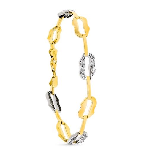 [P9K120598] 9K PULSERA ORO BICOLOR 19 CM