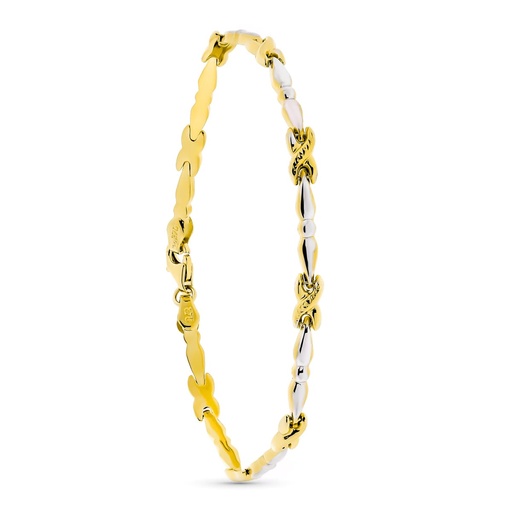 [P9K120617] 9K PULSERA 9KTES BICOLOR 19CM 3.65 GR