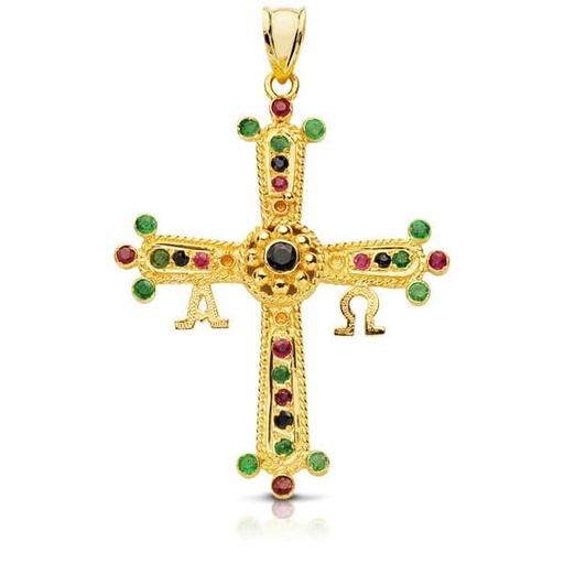 [P9K13674] 9K CRUZ DE COVADONGA ORO AMARILLO GRANDE 40X34 MM