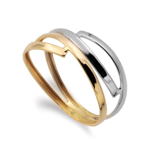 [P9K14746] 9K SORTIJA ORO BICOLOR BANDAS