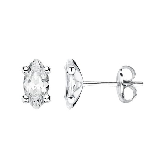 [P9K15714-OB] 9K PENDIENTES ORO BLANCO PIEDRA GARRAS
