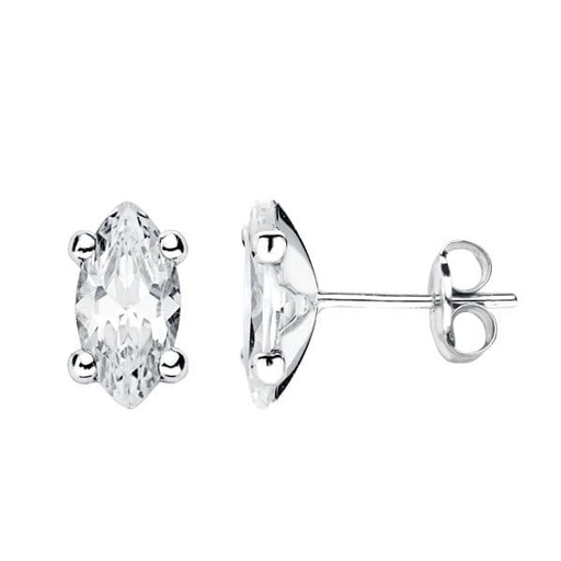 [P9K15715-OB] 9K PENDIENTES ORO BLANCO PIEDRA GARRAS