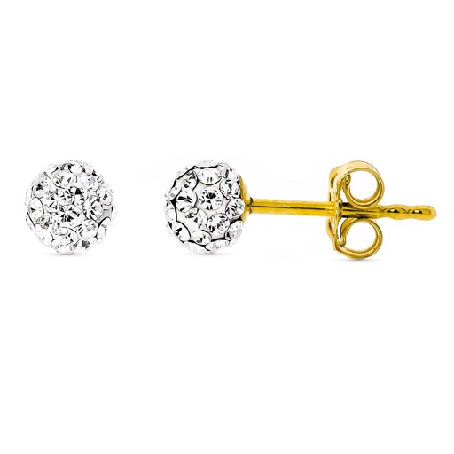 [P9K15918] 9K PENDIENTES ORO AMARILLO CIRCONITAS 5 MM