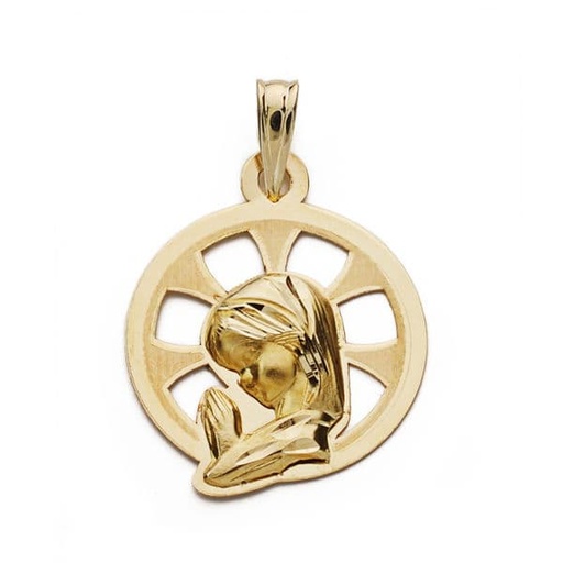 [P9K16141] 9K MEDALLA VIRGEN NIÑA CALADA 22X17 MM