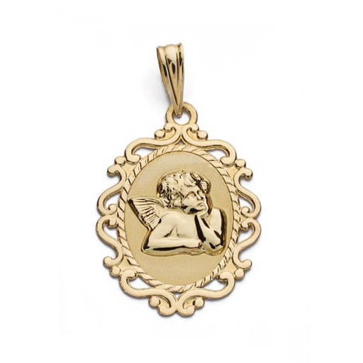 [P9K16327] 9K MEDALLA ANGEL BURLON 9K CERCO. 23X16 MM