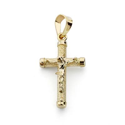 [P9K16345] 9K CRUZ ORO AMARILLO CRISTO 19X11 MM