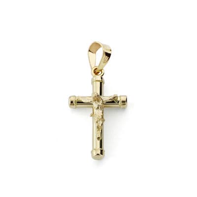[P9K16347] 9K CRUZ ORO AMARILLO CRISTO 17X10 MM