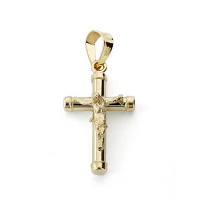 [P9K16348] 9K CRUZ ORO AMARILLO CRISTO 18X10 MM