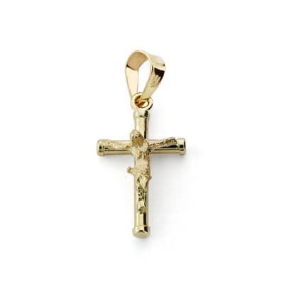 [P9K16349] 9K CRUZ ORO AMARILLO CRISTO 17X10 MM