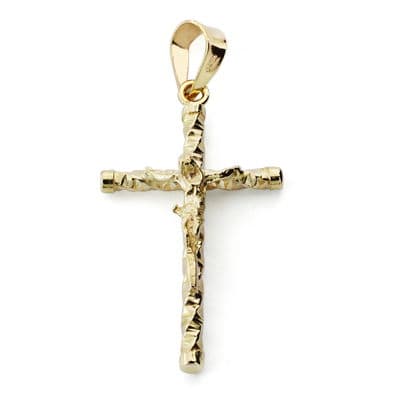 [P9K16356] 9K CRUZ ORO AMARILLO CRISTO 24X13 MM
