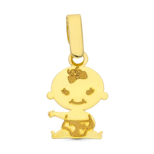 [P9K16400] 9K COLGANTE ORO AMARILLO NIÑO O NIÑA 15X10 MM