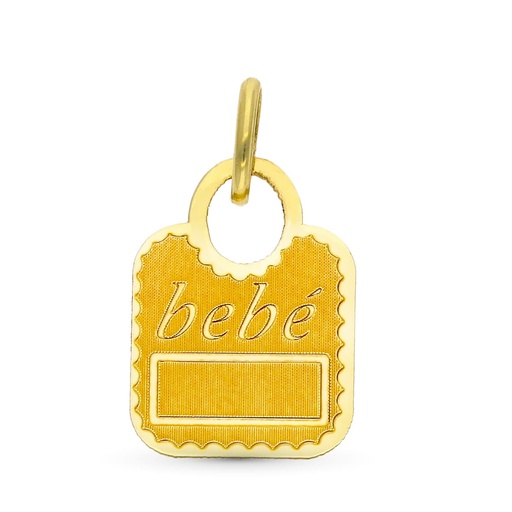 [P9K16401] 9K COLGANTE ORO AMARILLO BABERO DE BEBE 14X10 MM
