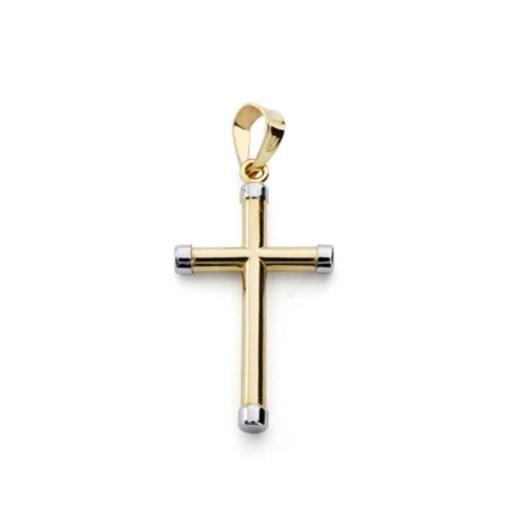 [P9K16420] 9K CRUZ SIN CRISTO BICOLOR 24X13 MM