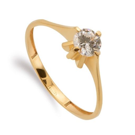 [P9K16441] 18K SOLITARIO ORO AMARILLO CIRCONITA 5 MM ANCHO TOTAL 7MM