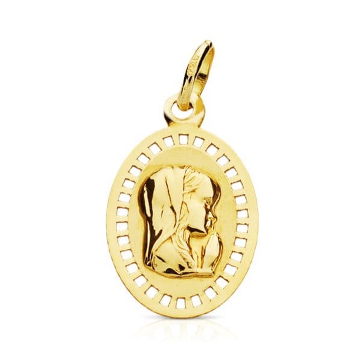 [P9K16451] 9K VIRGEN NIÑA CERCO CALADO 19X12 MM